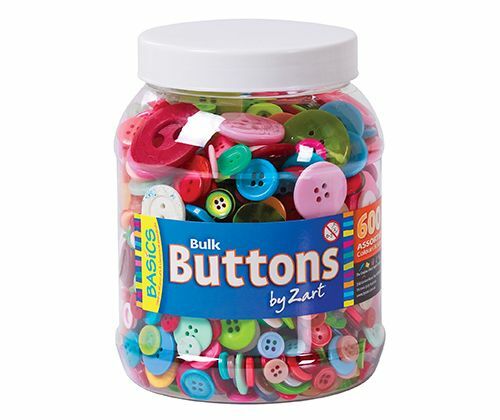 Basics - Buttons: Assorted Colours (Tub of 600g)