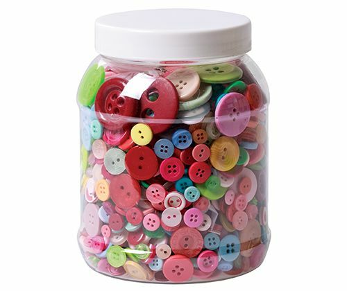 Basics - Buttons: Assorted Colours (Tub of 600g)