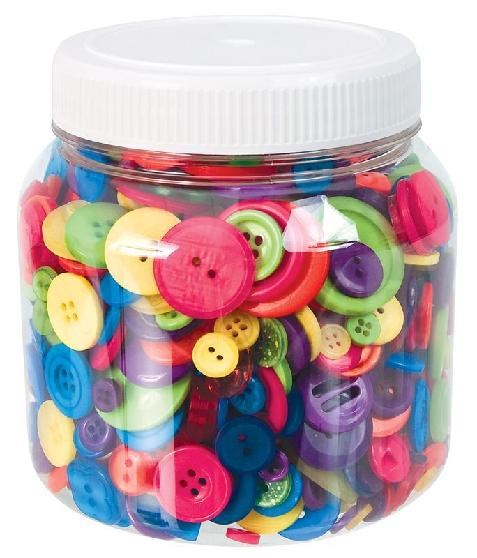 Basics - Buttons: Assorted Colours (Tub of 600g)