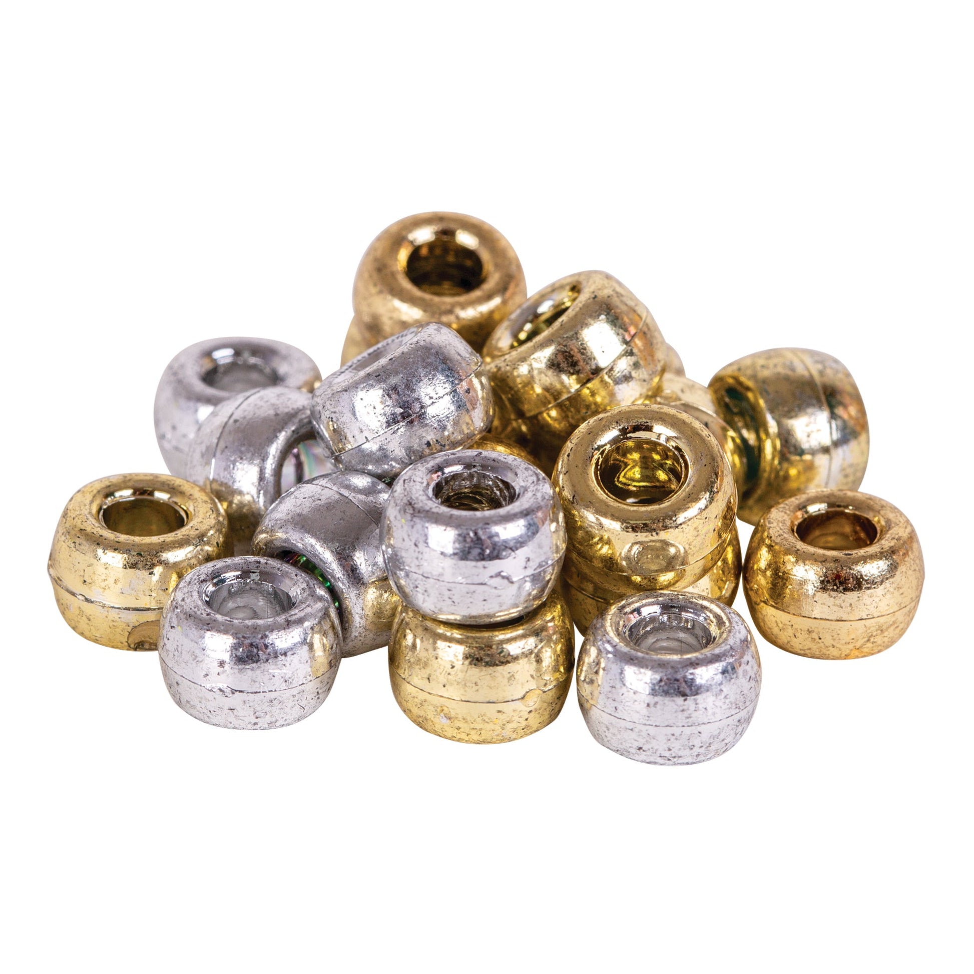 Plastic Pony Beads Gold & Silver 250g
