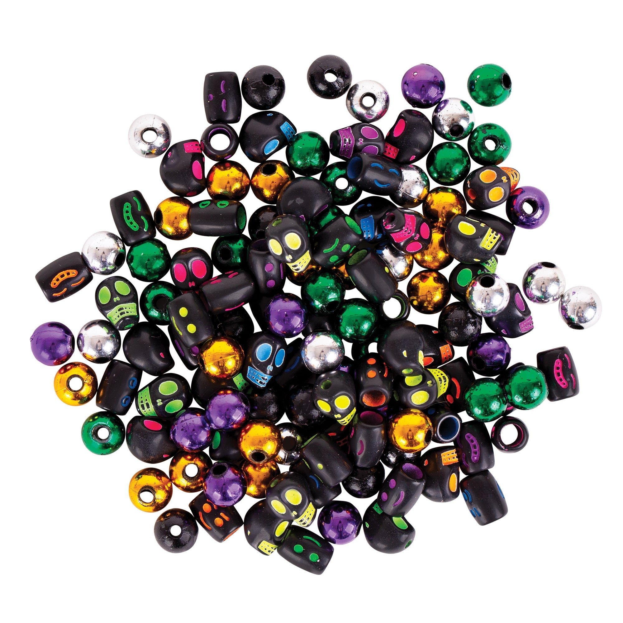 Skull & Face Beads - 100g Jar