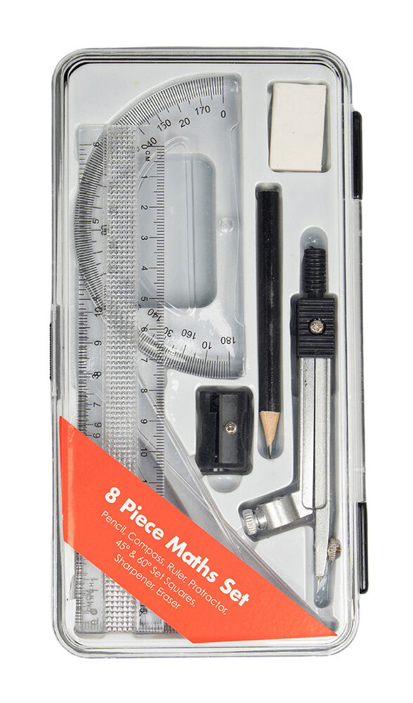 GNS Maths Set - Basic 8 Piece in Plastic Box