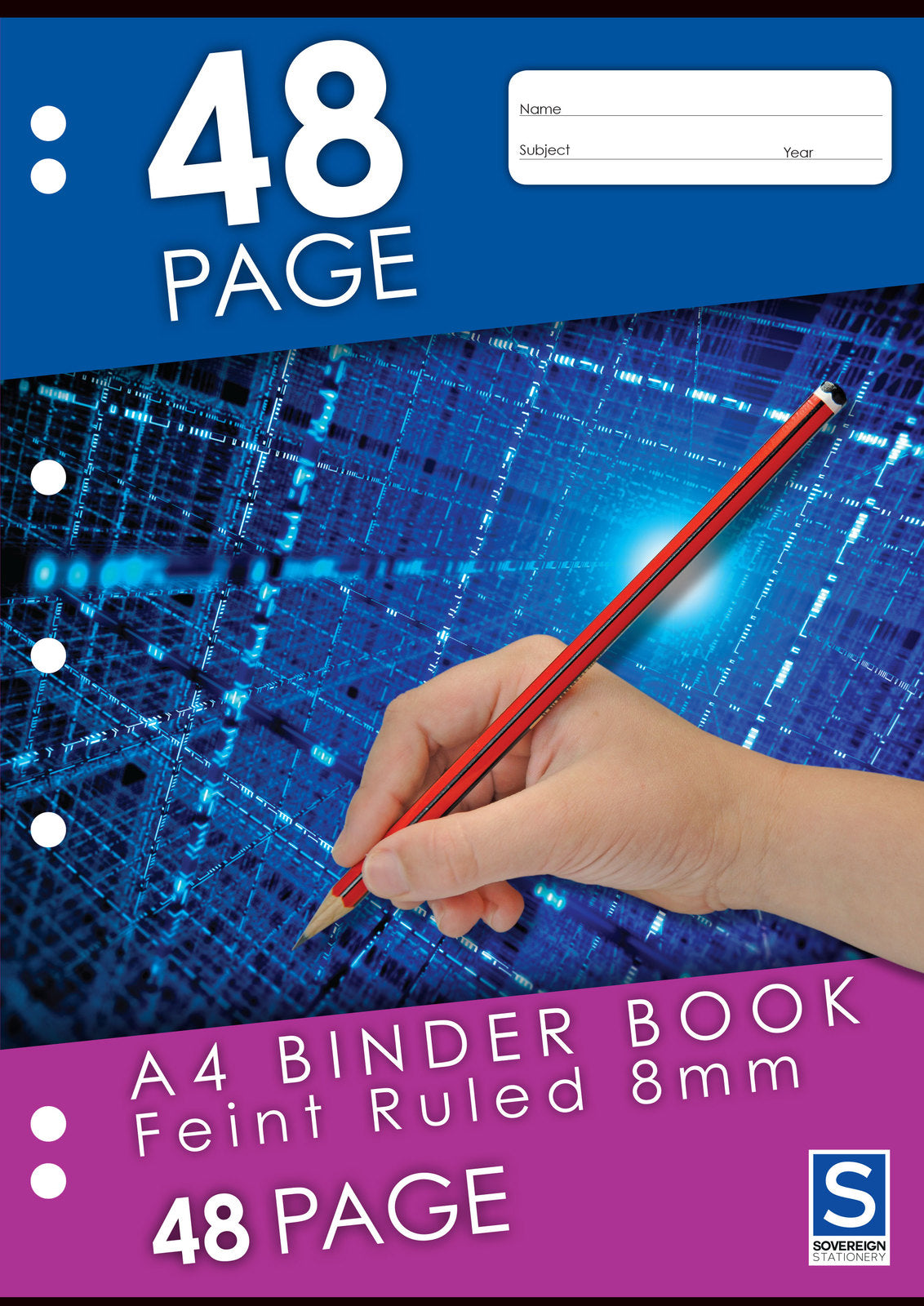 Sovereign Binder Book (A4) - 8mm Ruled: 48 Pages (Pack of 20)
