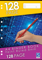 Sovereign Binder Book (A4) - 8mm Ruled: 128 Pages (Pack of 10)