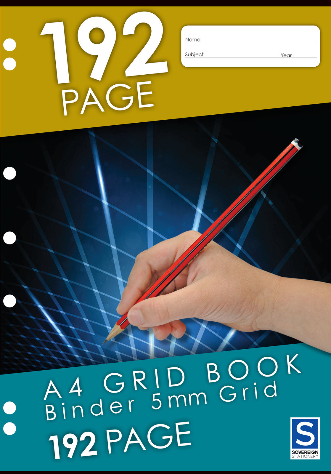 Sovereign Grid Binder Book (A4) - 5mm Grid: 192 Pages (Pack of 10)