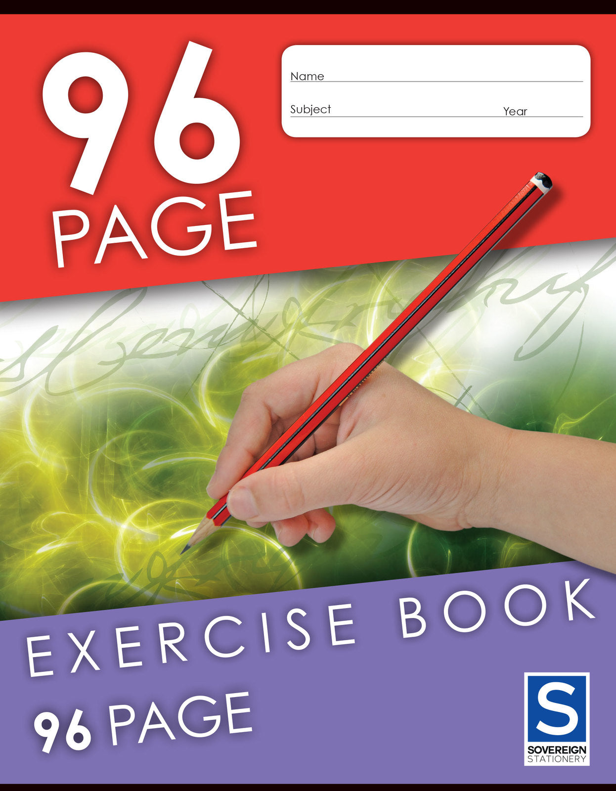 Sovereign Exercise Book (225x175mm) - 8mm Ruled: 96 Pages (Pack of 10)