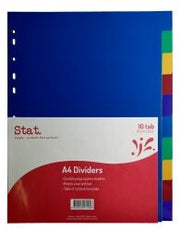 Stat Dividers - A4 Polypropylene (PP) Cover: 10 Tab