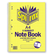 Spirax Notebook 596 - 5 Subject (A4): Side Opening (Pack of 5)