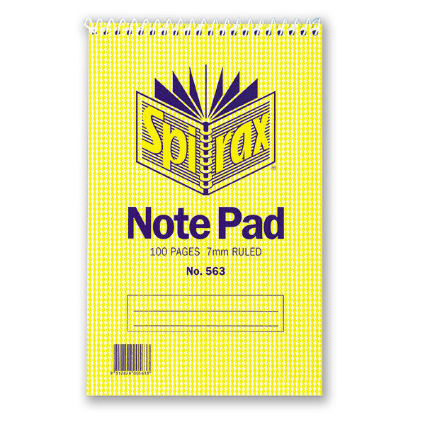 Spirax Notebook 563 - (Short Hand) Top Opening: 100 Pages (Single)