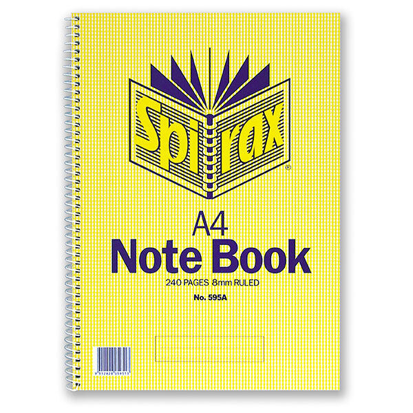 Spirax Notebook A4 - 595A Side Opening: 240 Pages (Single)