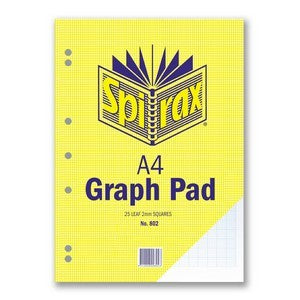 Spirax Graph Pad 802 (A4) - 2mm: 25 Leaf (Pack of 10)