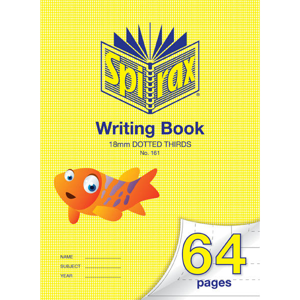 Spirax Writing Book 161 (335x240mm) - 18mm Dotted Thirds: 64 Pages (Pack of 10)