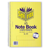 Spirax Notebook 570 - A5 Side Opening: 200 Pages (Pack of 5)