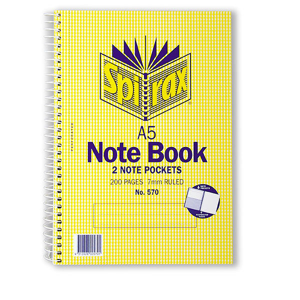 Spirax Notebook 570 - A5 Side Opening: 200 Pages (Pack of 5)