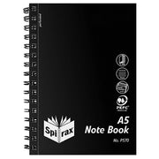 Spirax Notebook - P570 Propylene A5 Side Opening: 200 Pages - Black (Single)