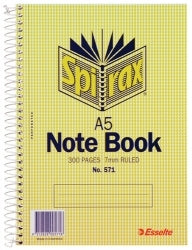 Spirax Notebook 571 A5 - 300 Pages (Pack of 5)