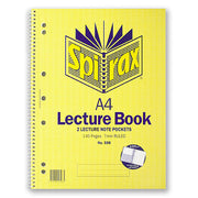 Spirax Lecture Book - 598 with Pocket Side Opening (A4): 140 Pages (Single)