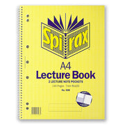 Spirax Lecture Book - 598 with Pocket Side Opening (A4): 140 Pages (Pack of 10)
