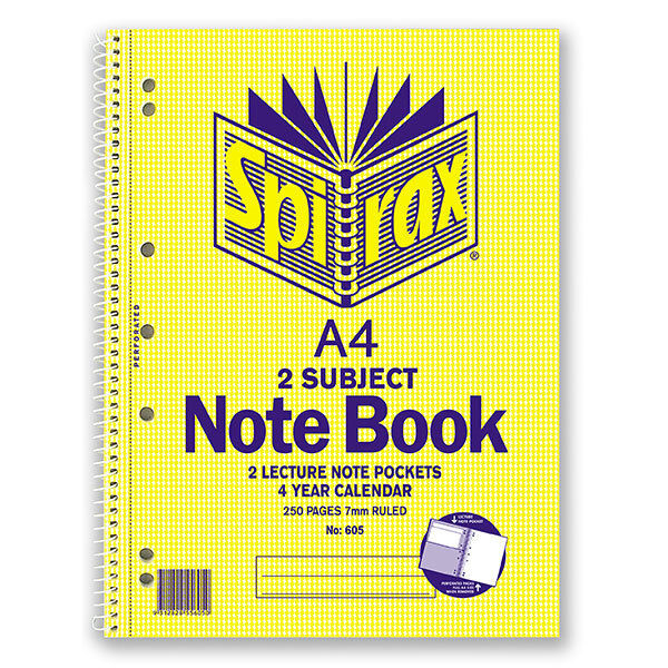 Spirax Notebook 605 - 2 Subject (A4) Side Opening (Single)