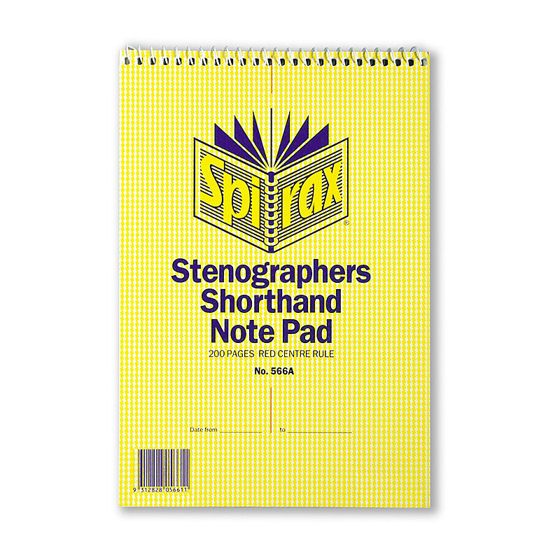 Spirax 566A Notebook Steno 225X152 200Pg T/O Pack of 10