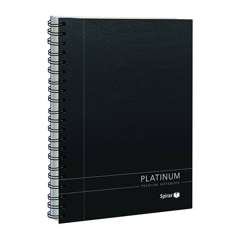 Spirax 400 Platinum Notebook A4 200 Pg Black - Pack of 5