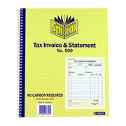 Spirax 500 Tax Inv & Statement Quarto 250X200 - Pack of 5