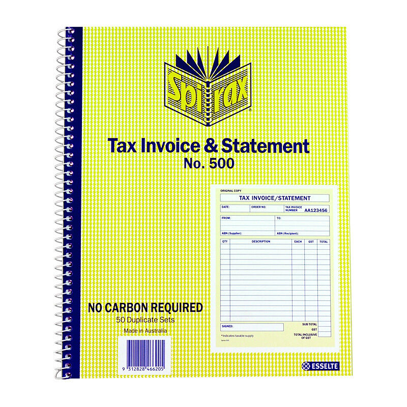Spirax 500 Tax Inv & Statement Quarto 250X200 - Pack of 5