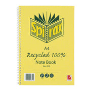 Spirax 810 Recycled Notebook A4 120 Pg Pack of 5