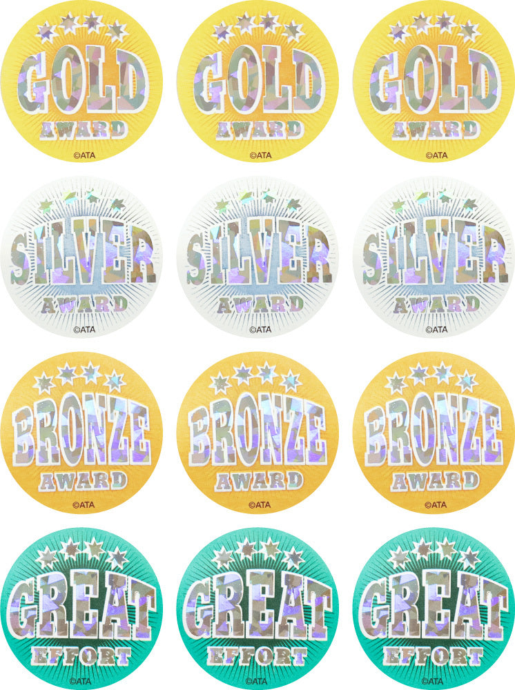 Holographic Foil Giltz Medal (40mm) - Sports & Event Stickers