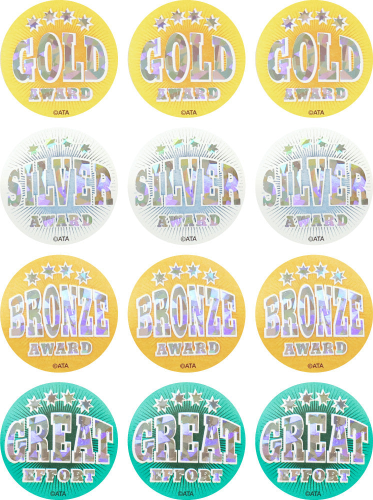 Holographic Foil Giltz Medal (40mm) - Sports & Event Stickers
