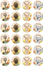 Australian Flora & Fauna - Eucalyptus Scented Merit Stickers (Pack of 72)