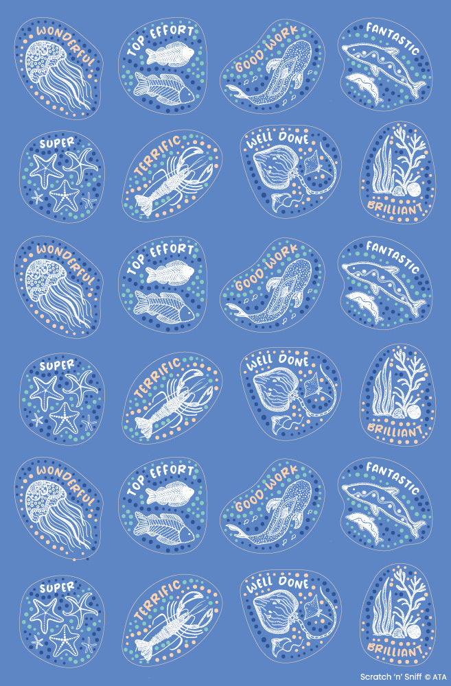 Wonderlands: Sea - Coconut Scented Merit Stickers (Pack of 72)
