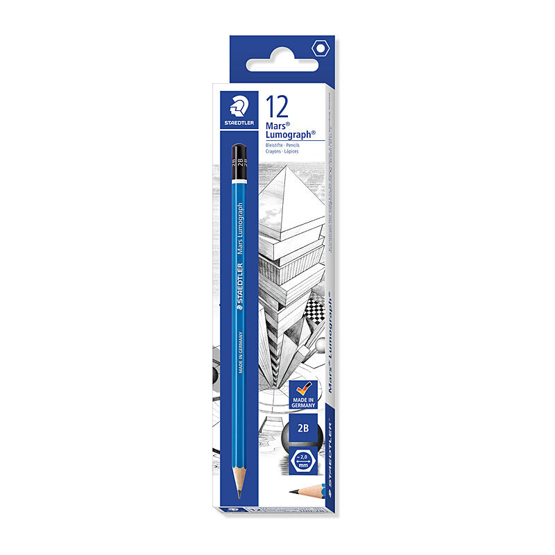 Staedtler Mars Lumograph 100-2B Drawing Pencil - Box of 12