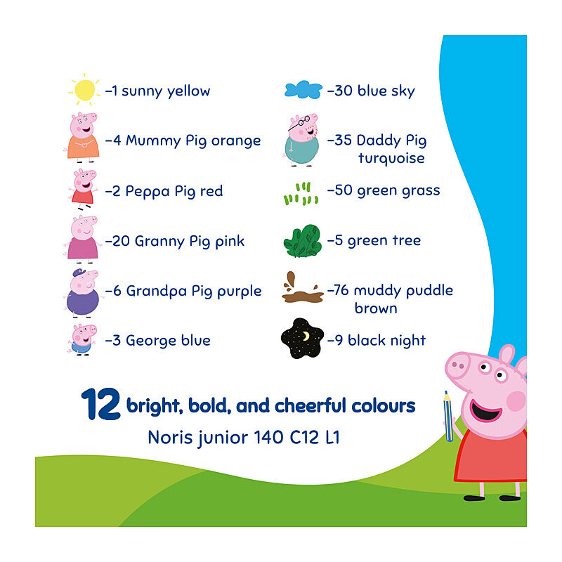ST Peppa Pig 3in1 Pencils Pk12