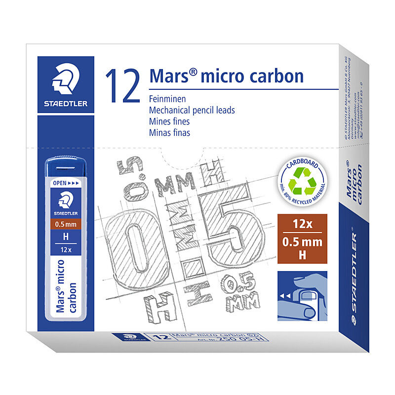 Staedtler LeadMicro0.5H - Pack of 12 (Box of 12)