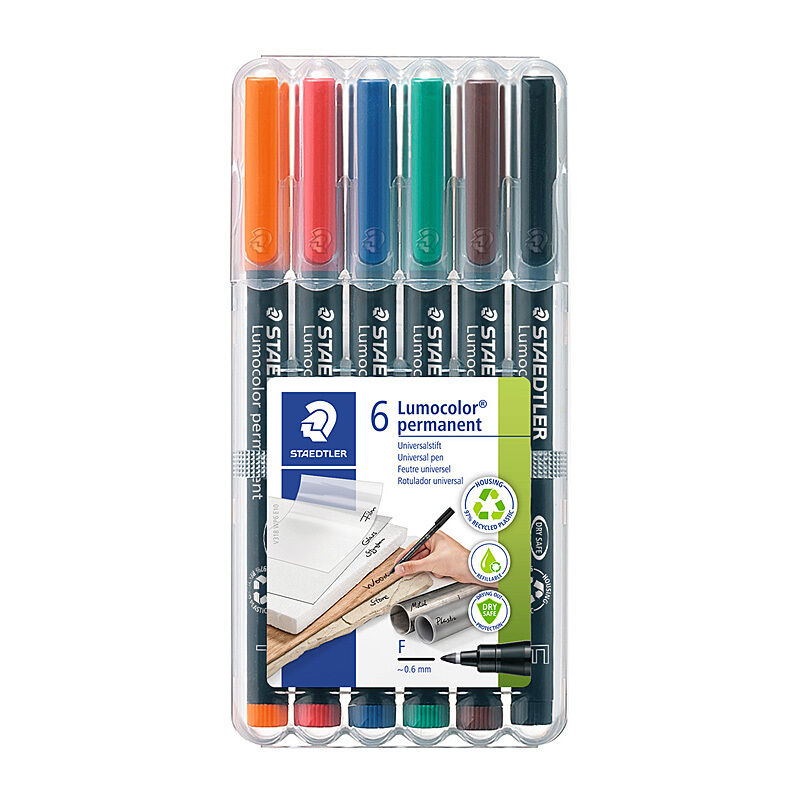 Staedtler Permanent Marker Fin Assorted Wlt6