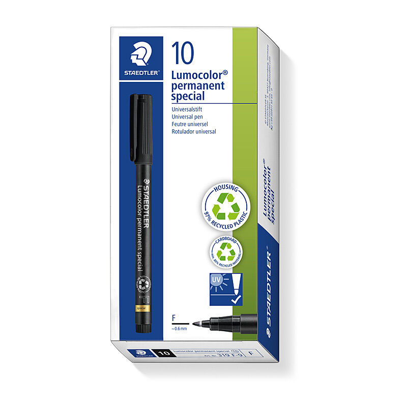 Staedtler Permanent Markr Spec Black Box of 10
