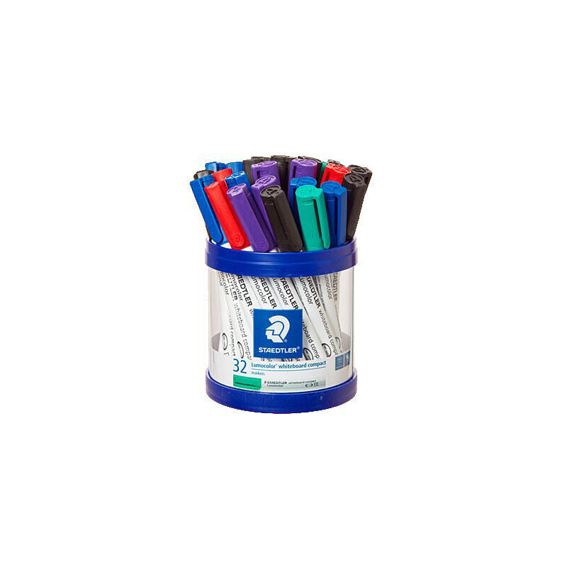 Staedtler Compact Whiteboard Marker Assorted Cup of 32