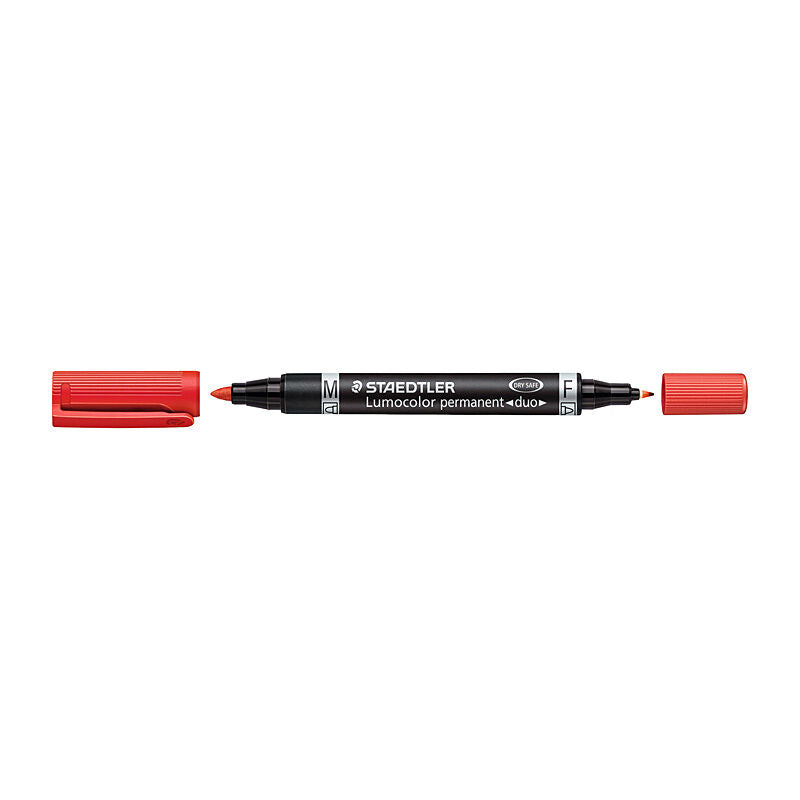 Staedtler Lumocolor Permanent Duo - Red (Box of 10)