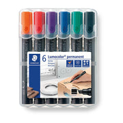 Staedtler Permanent Mrk Chisel Assorted Wlt6