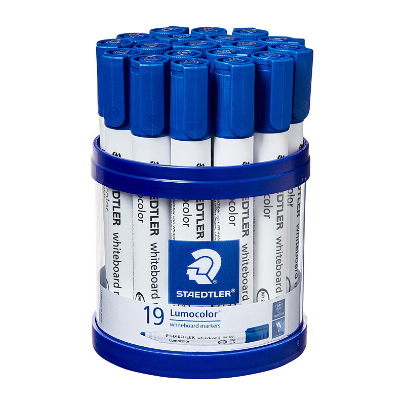 Staedtler Whiteboard Marker 351 Bullet Blue Cup of 19