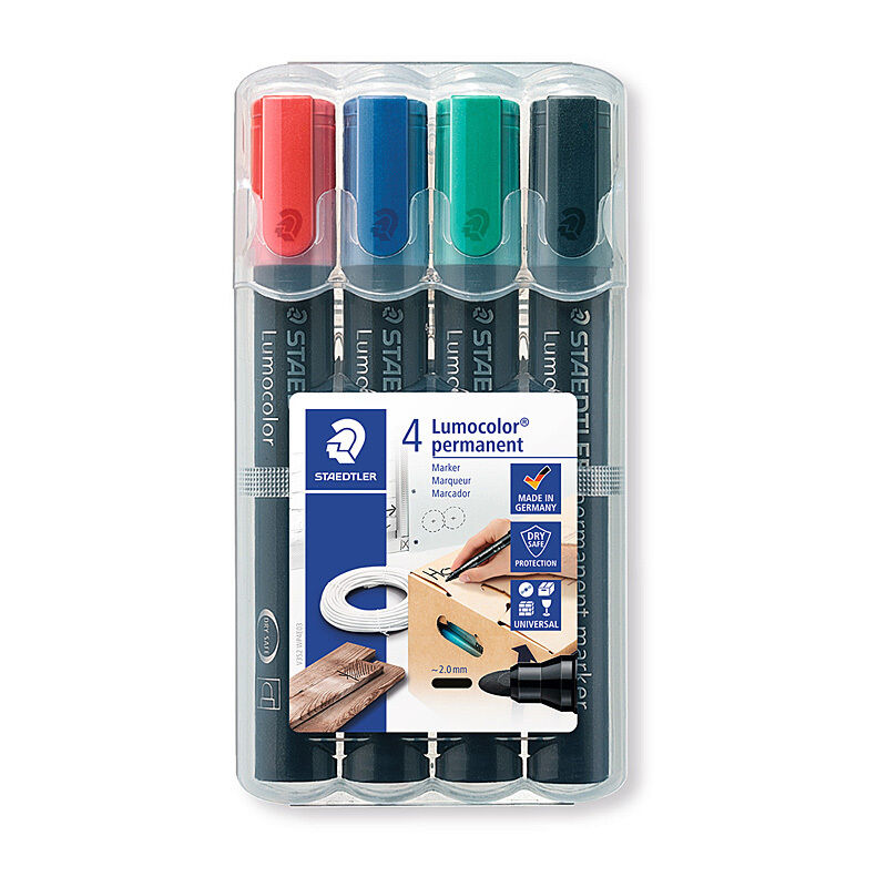 Staedtler PermMrk 352 Bull Assorted Box of 4