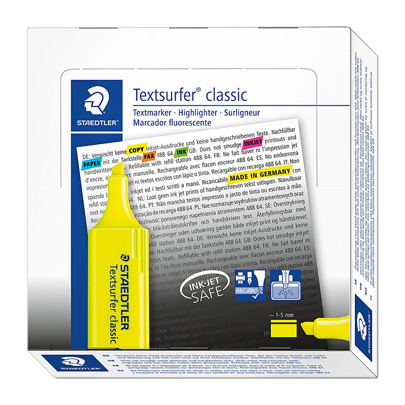 Staedtler Hltr Textsurf Yllw Wallet of 10