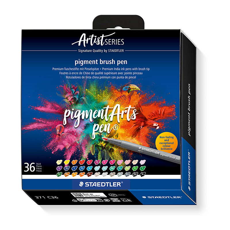 Staedtler Pigment Brush Pen 371 - Pack of 36