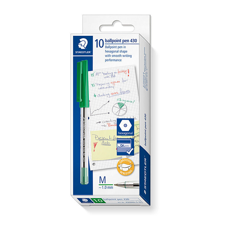 Staedtler Ballpoint430 M - Green (Box of 10)