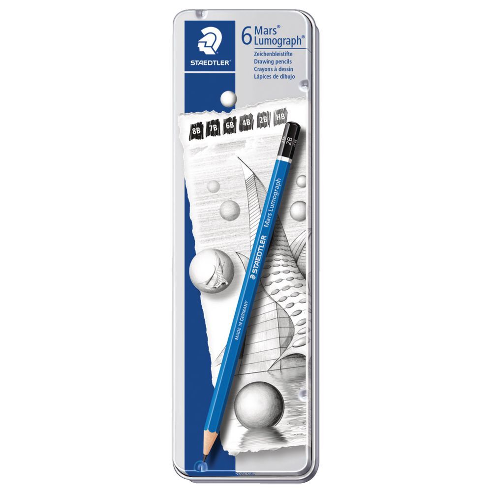 Staedtler Mars: Lumograph Drawing Pencils - Sketching Pencils (6 Pack)