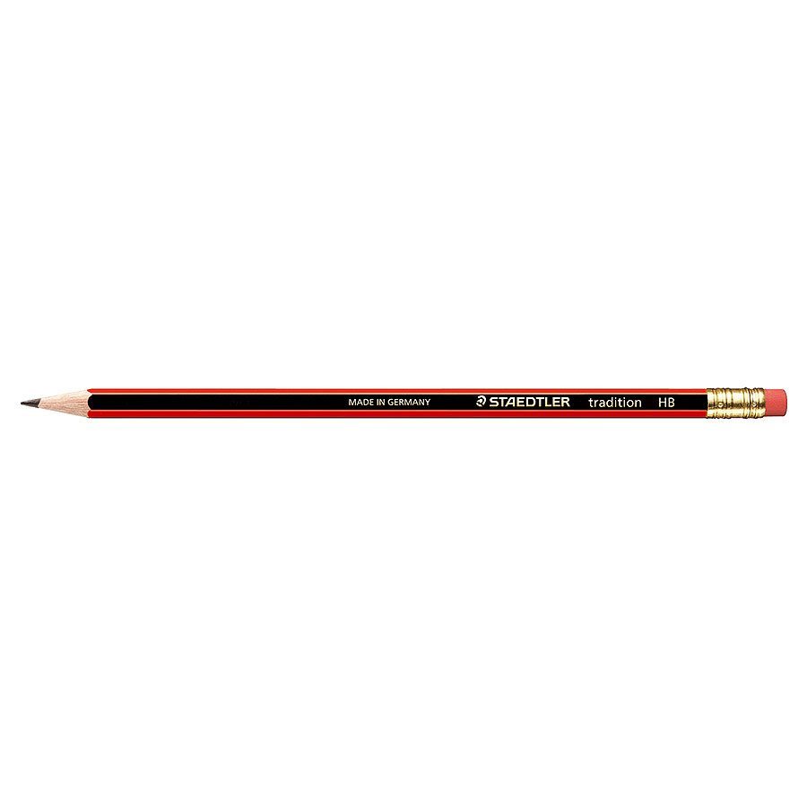 Staedtler Tradition Lead Pencil - 112: HB with Rubber Tip (Box of 12)