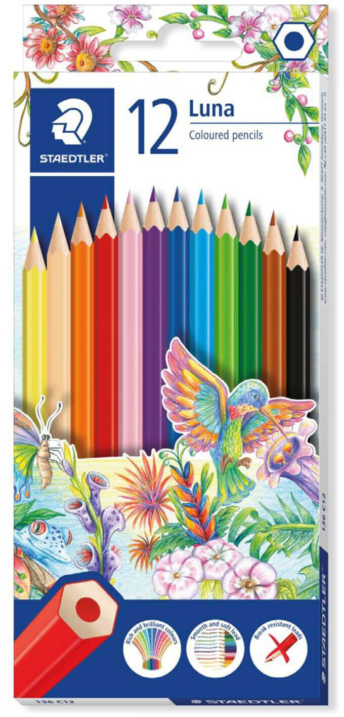 Staedtler Coloured Pencils - Hexagonal Basic (Pack of 12)