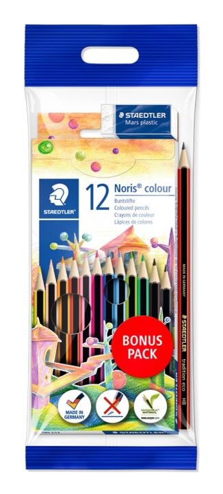Staedtler Coloured Pencils Noris - Bonus Pack Assorted (Pack of 12+2)