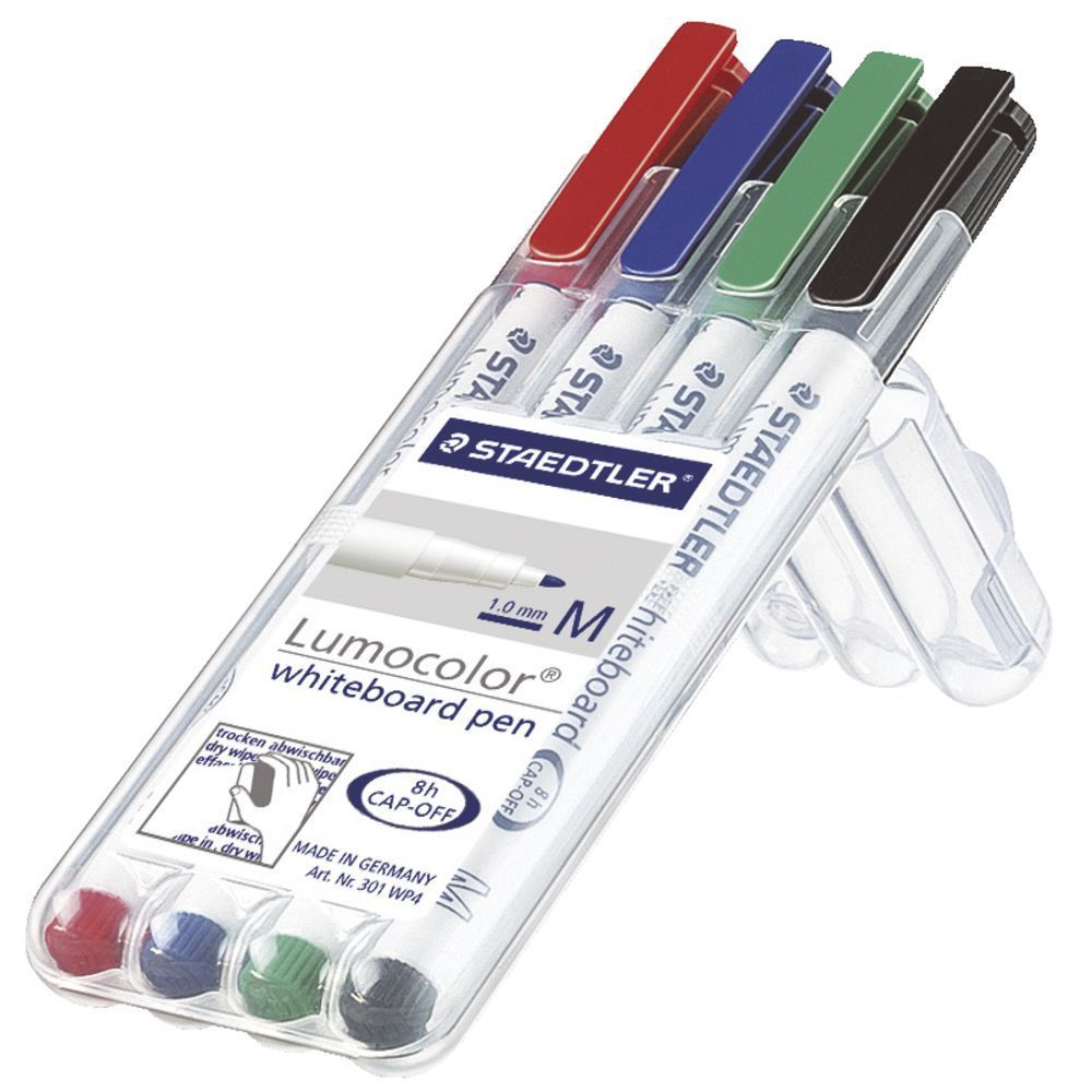 Staedtler Whiteboard Markers 301 - 1mm: Assorted (Pack of 4)